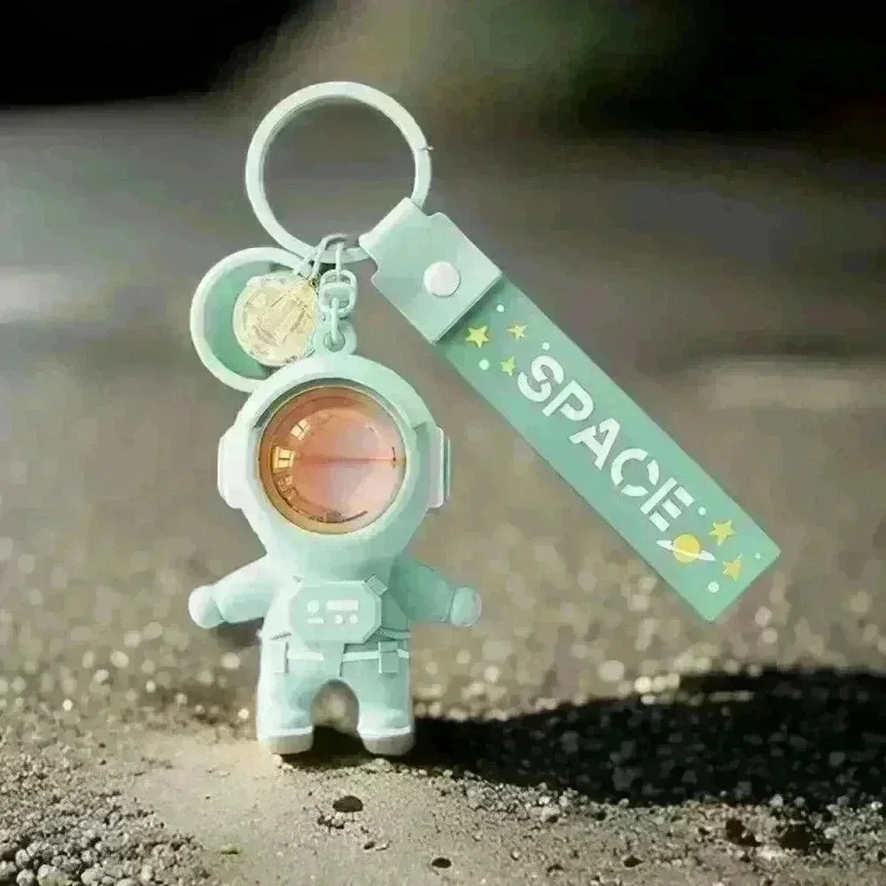 Cute Astronaut Keychains Space Key Chain with Sunset Light, Cool Green